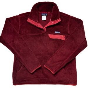 PATAGONIA Women’s Re-Tool Half-Snap Fleece Pullover - Large - Dark Ruby Red